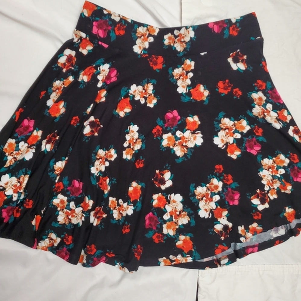Decree flared mini skirt floral Black L juniors